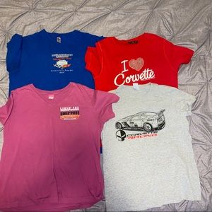 Womens corvette/car shirts Large lot